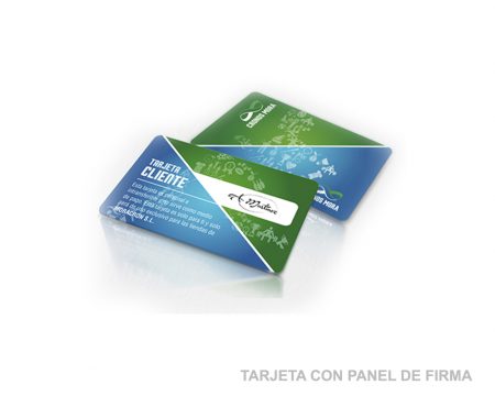 Tarjeta con panel de firma